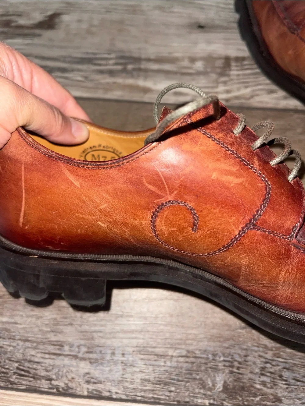 John Fluevog Gateway Angels Anfield Reddish Brown Men’s Size 7.5
